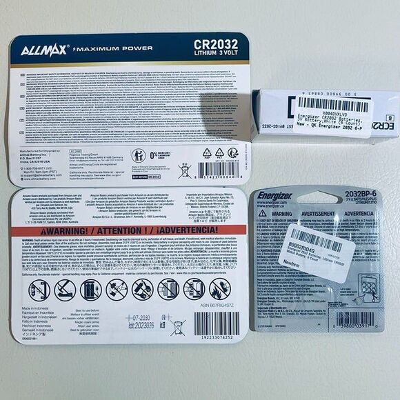32-pack Assorted CR2032 3V Lithium Batteries - Allmax, Energizer, Amazon Basics - Picture 3 of 8